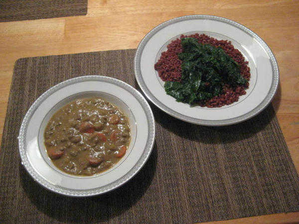 Curried Coconut Lentil Soup Kale Red Rice